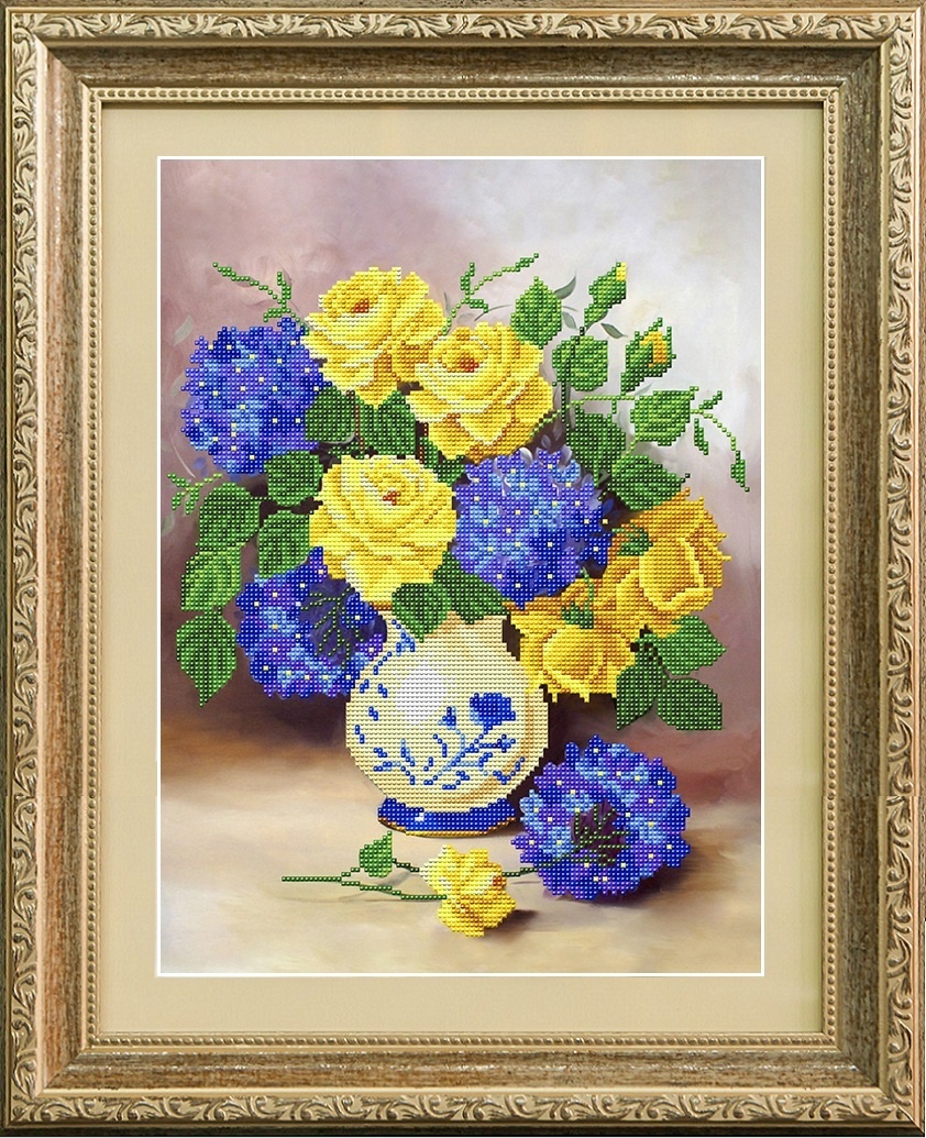 

Благовест (бисер), Розы и гортензии, 28*38 см