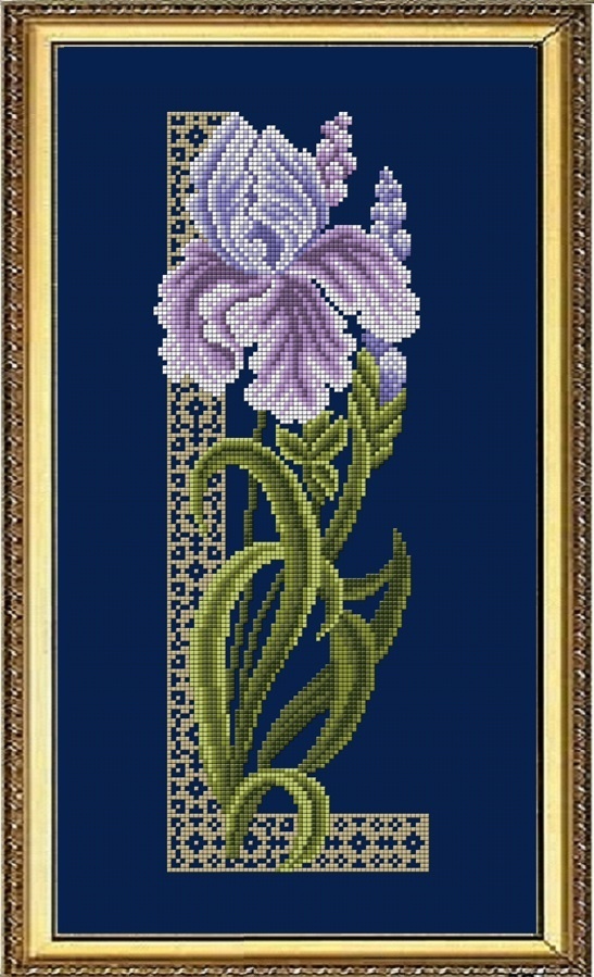 

Благовест (бисер), Ирисы, Диптих 2, 26,5*40,5 см