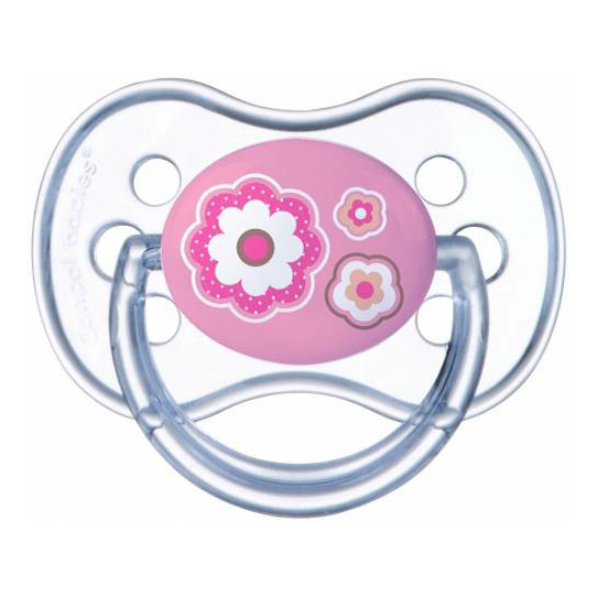 Пустышка круглая силиконовая Canpol Newborn 0-6 месяцев розовая