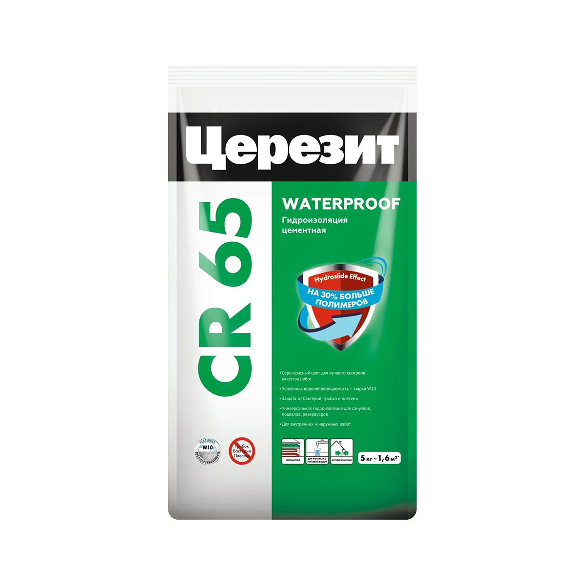 Гидроизоляционная смесь Церезит CR 65 Waterproof, 5 кг