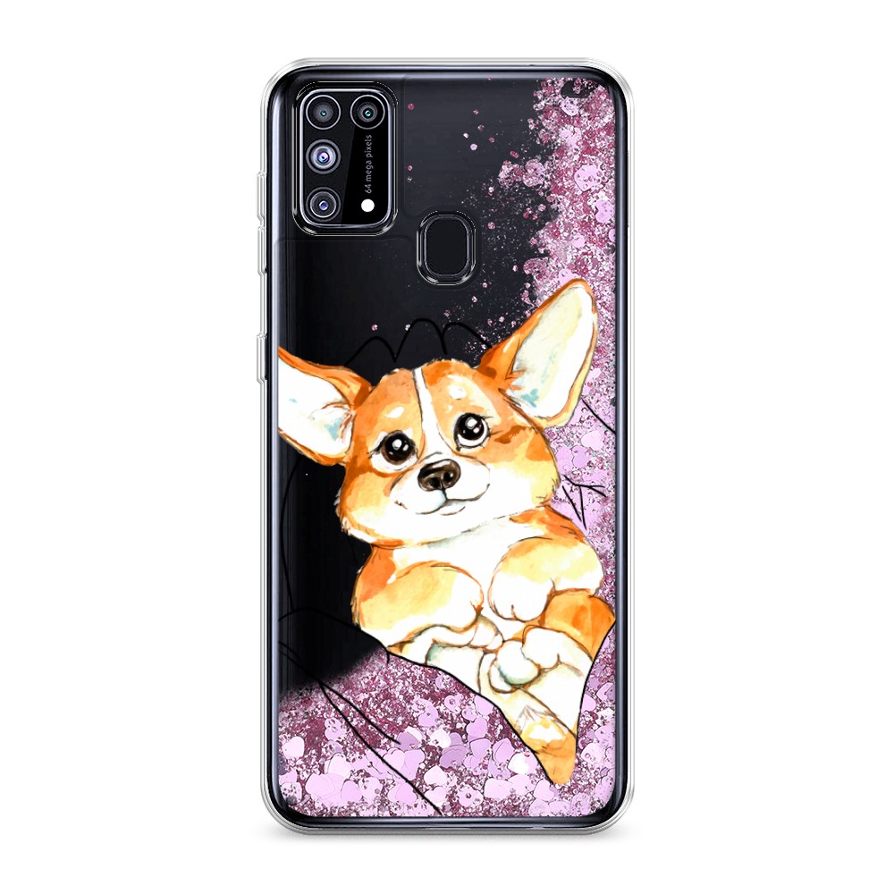 

Жидкий чехол с блестками "Корги в ладошках" на Samsung Galaxy M31, 2100794-1