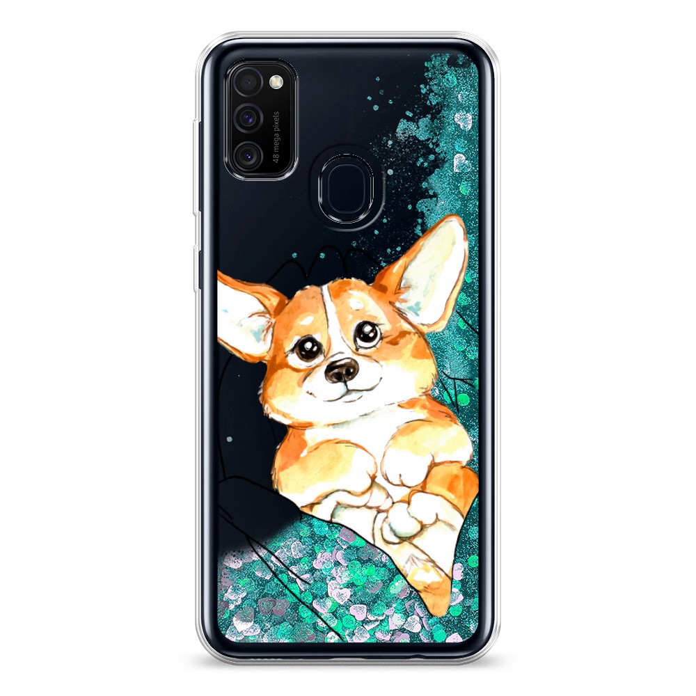 

Жидкий чехол с блестками "Корги в ладошках" на Samsung Galaxy M30s, 29895-1