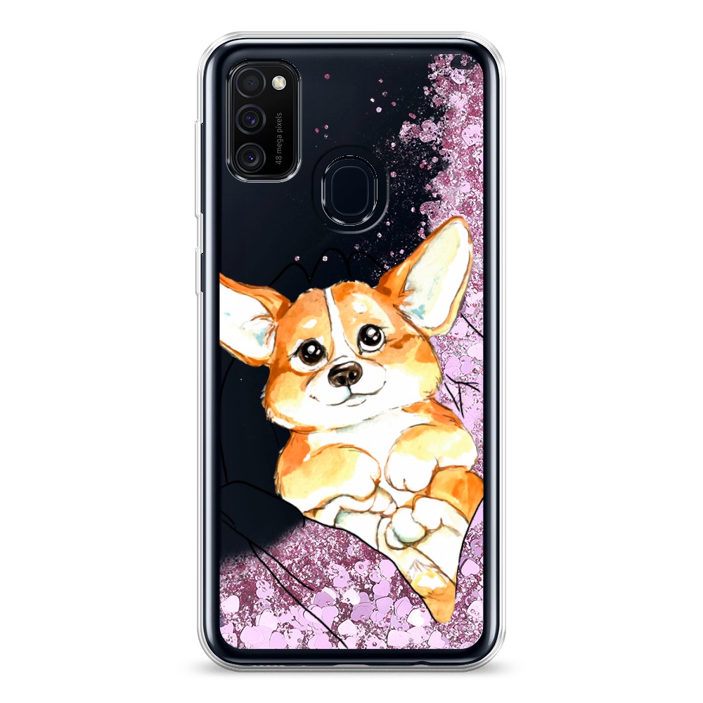 

Жидкий чехол с блестками "Корги в ладошках" на Samsung Galaxy M30s, 29894-1