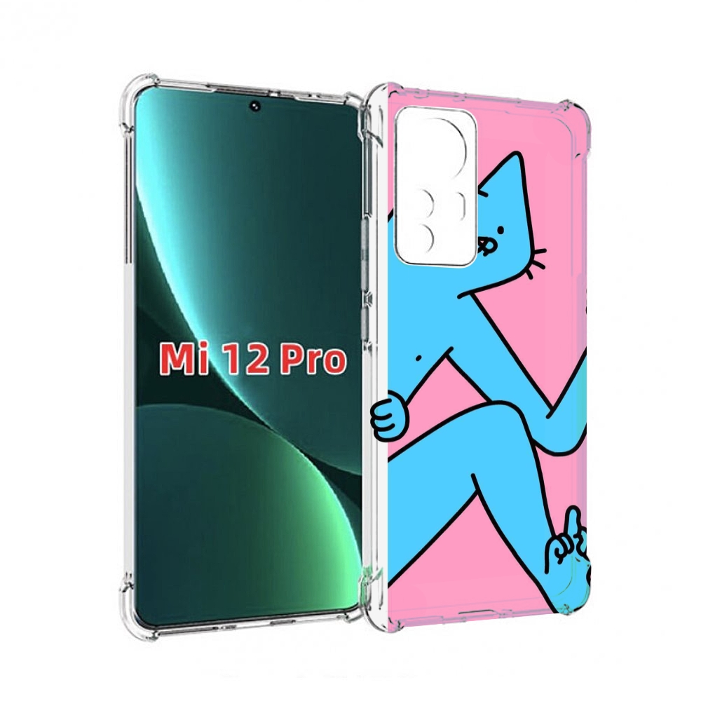 

Чехол MyPads голубой кот в дверце для Xiaomi 12S Pro, Прозрачный, Tocco