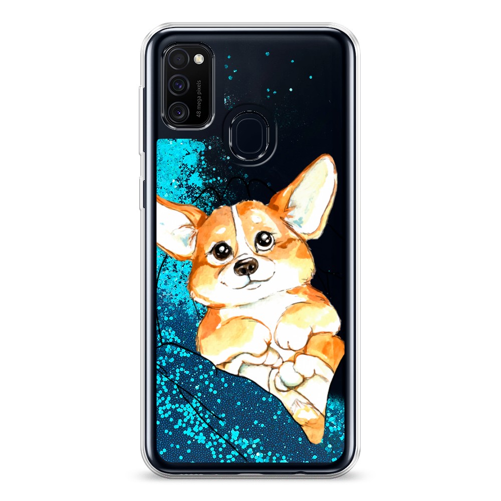 

Жидкий чехол с блестками "Корги в ладошках" на Samsung Galaxy M30s, 29893-1