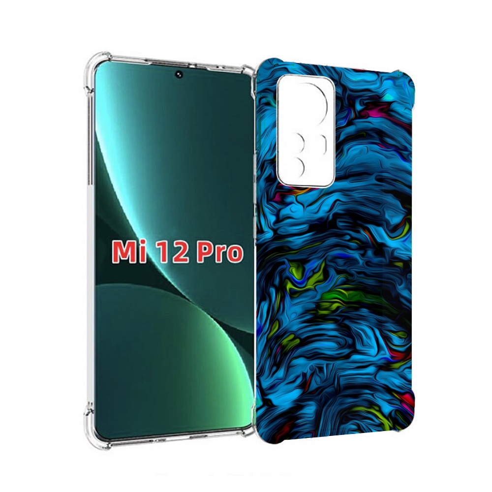 

Чехол MyPads голубая краска в темноте для Xiaomi 12S Pro, Прозрачный, Tocco
