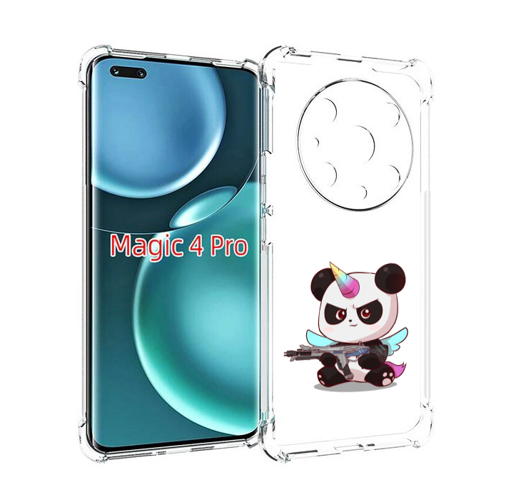 

Чехол MyPads панда-единорог детский для Honor Magic4 Pro, Прозрачный, Tocco