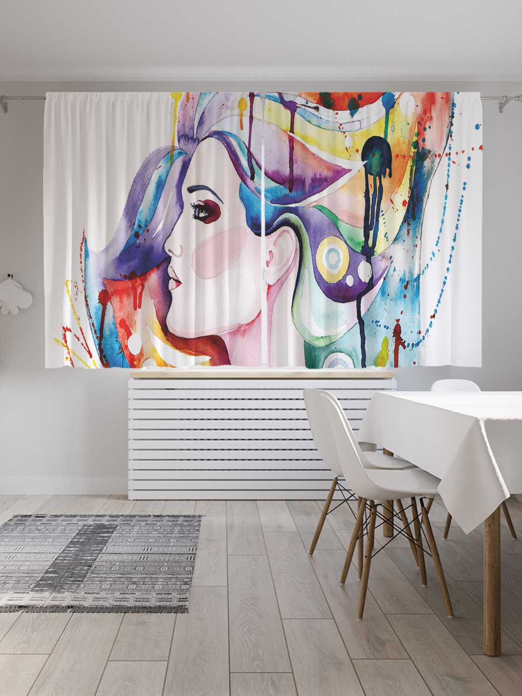 

Классические шторы JoyArty "Длинношеяя красотка", серия Oxford DeLux, 2 полотна 145x180 см, Длинношеяя красотка