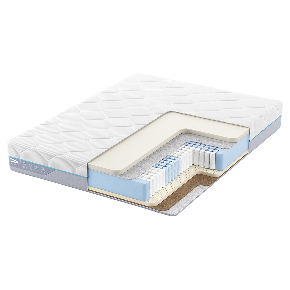 

Матрас анатомический Promtex Multipacket Middle Memory 80x160 независимые пружины, Белый, Middle Memory