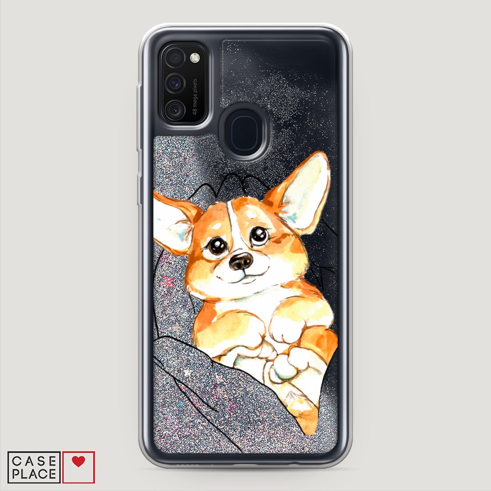 

Чехол Awog на Samsung Galaxy M21 "Корги в ладошках", Разноцветный, 29791-1