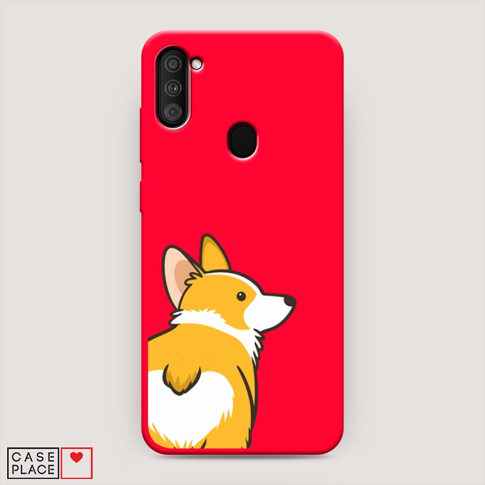 фото Матовый силиконовый чехол "корги следуй за мной" на samsung galaxy m11 awog