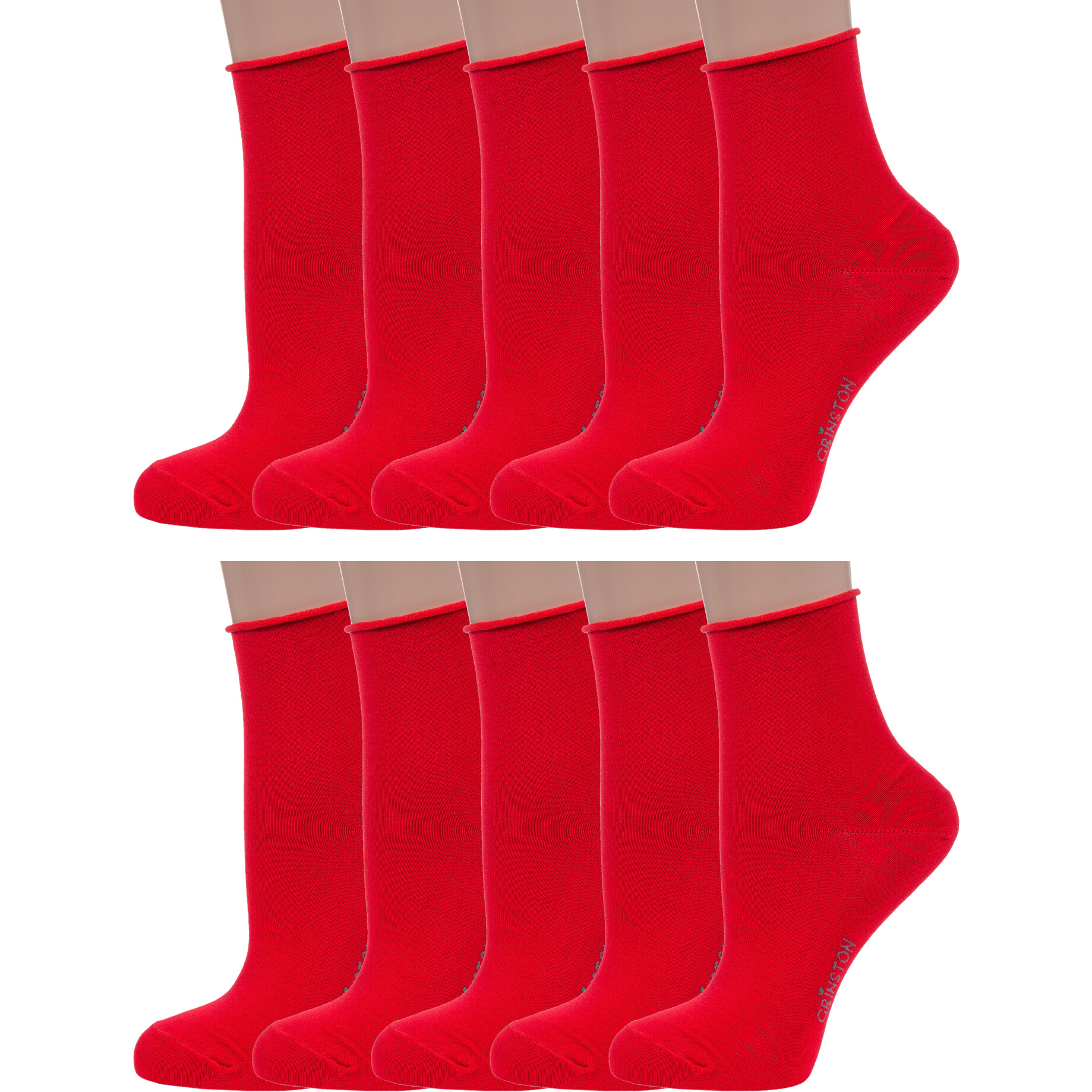 

Комплект носков женских Grinston socks 10-15D22 красных 23, 10 пар, Красный, 10-15D22
