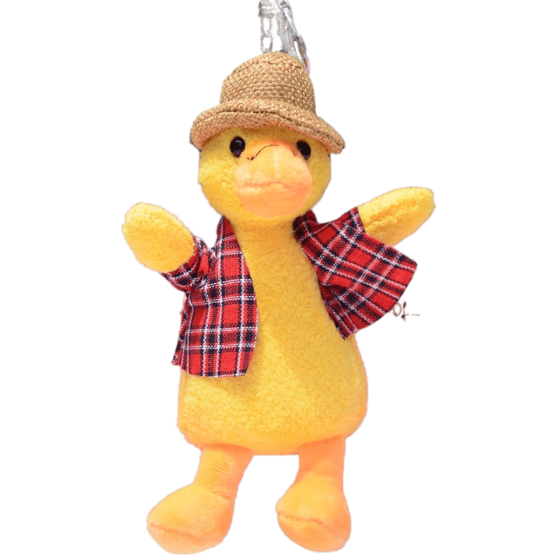 

Брелок-игрушка Plush Story Гусенок в жилетке желтый 16 см