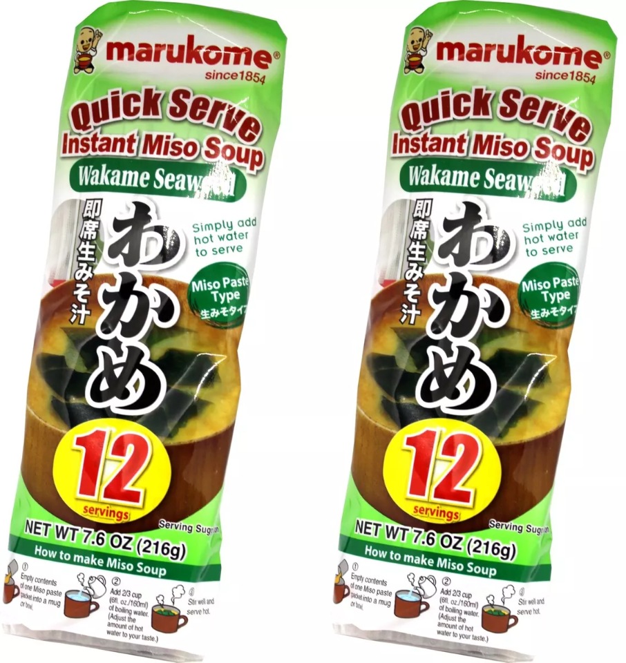 Суп-мисо Marukome быстрого приготовления с аларией (вакаме), 2 шт. по 216 г Japan
