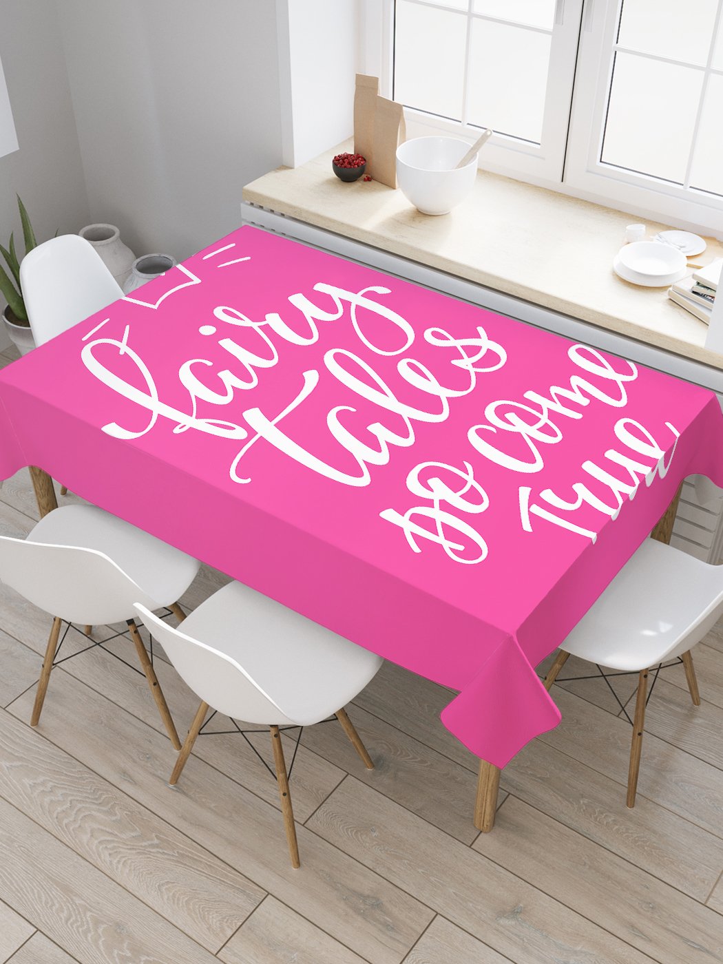 

Скатерть прямоугольная JoyArty "Волшебные истории" из сатена, 120x145 см, Розовый, Волшебные истории