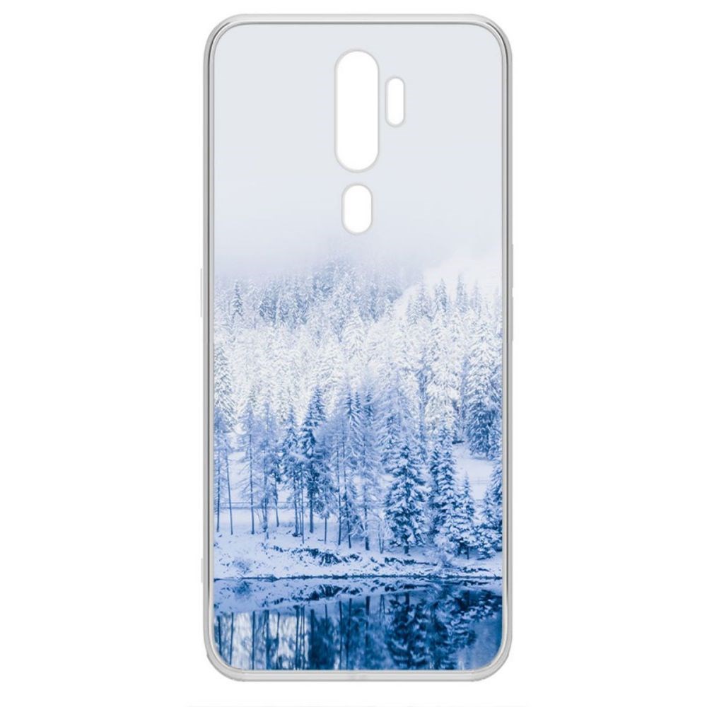 фото Чехол-накладка krutoff clear case зимняя река для oppo a9 (2020)