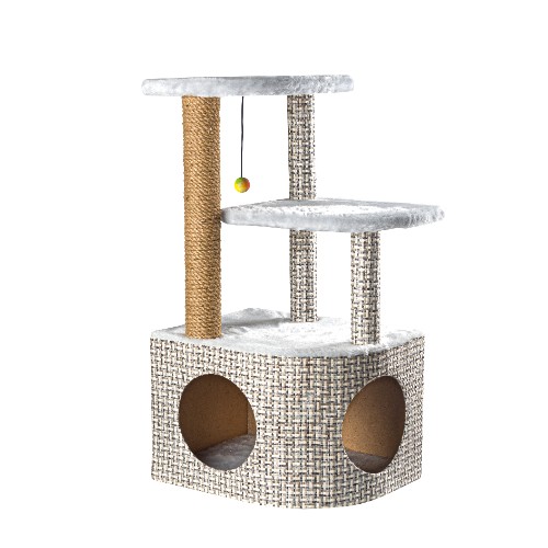 

Комплекс для кошек White cat СД-62 В-2 игровой, с когтеточкой, серый, 48 x 37 x 57 см, В-2