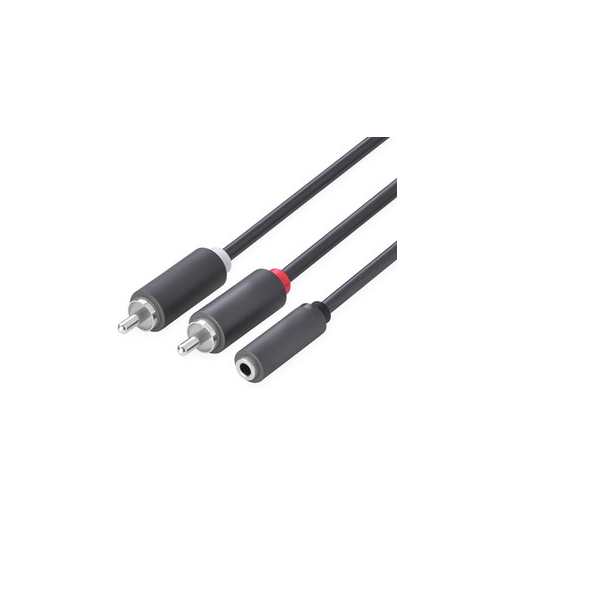 Кабель Greenconnect 2RCA - Jack 35 1м серый 1592₽