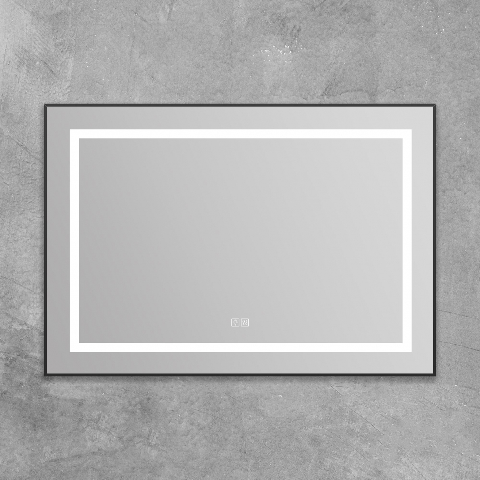 

Зеркало BelBagno Kraft SPC-KRAFT-985-685-TCH-WARM-NERO черное, с подогревом, Kraft