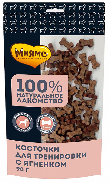 

Лакомство для собак Мнямс Косточки тренировочные с ягненком, 90 г