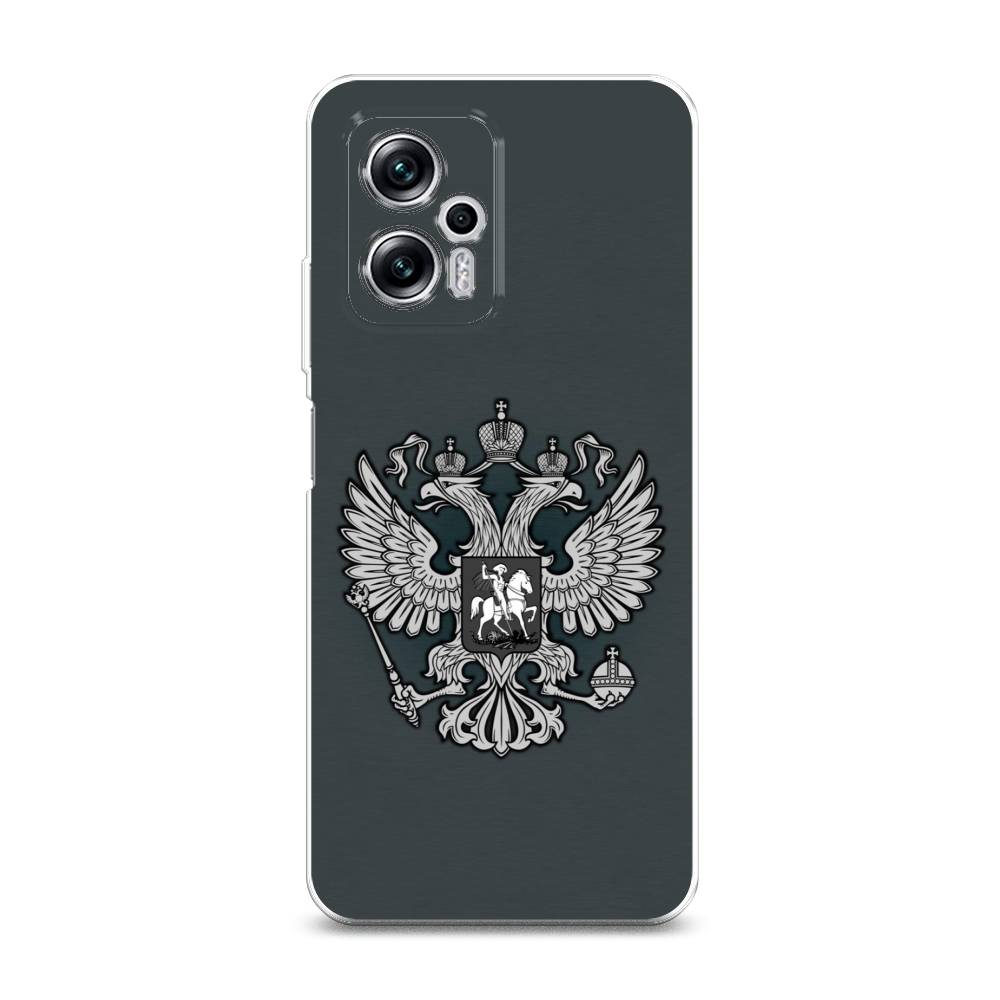 фото Силиконовый чехол "герб россии серый" на xiaomi poco x4 gt awog