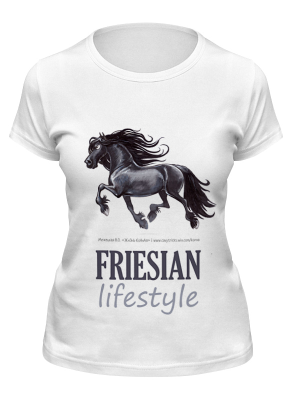 

Футболка женская Printio Friesian lifestyle белая M, Белый, Friesian lifestyle