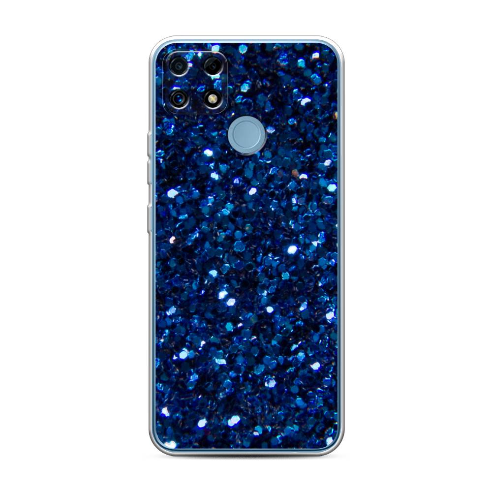 фото Чехол awog "синие блестки рисунок" для realme c25