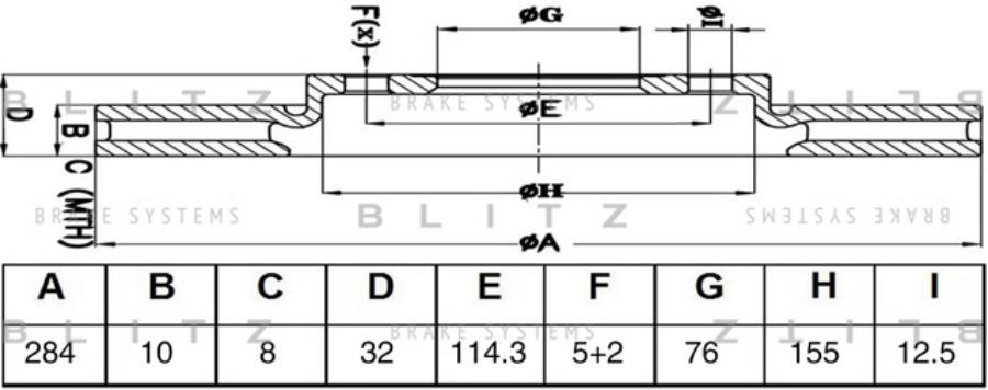 

Диск тормозной задний BLITZ BS0684