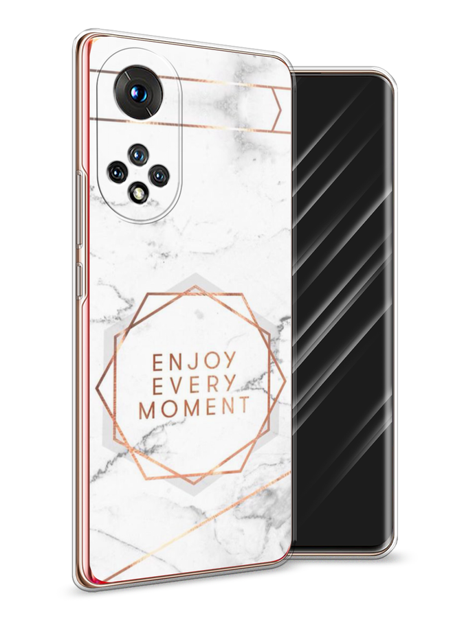

Чехол Awog на Honor 50 "Enjoy every moment мрамор", Белый;розовый;серый, 6105450-7