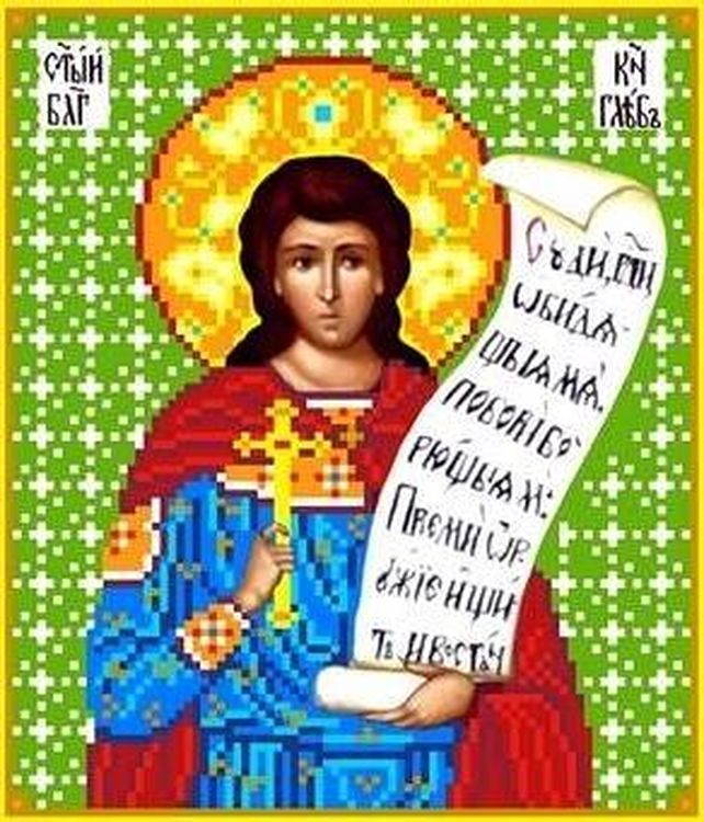 

Рисунок на ткани «Святой Глеб»