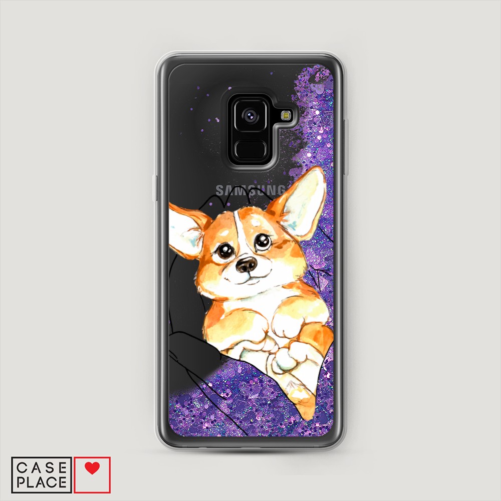 

Чехол Awog на Samsung Galaxy A8 2018 "Корги в ладошках", Разноцветный, 25492-1