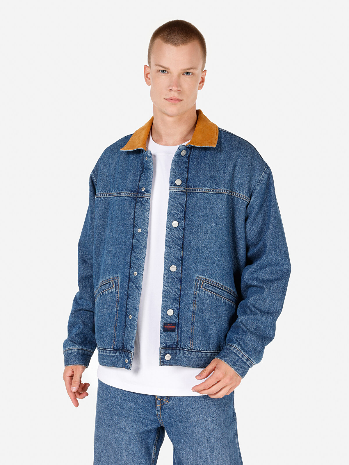 

Джинсовая куртка мужская Colin's CL1070619 голубая 2XL, Голубой, CL1070619