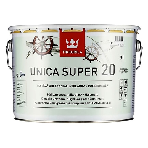 фото Лак tikkurila unica super 20 (55964040160) бесцветный 9л 9кг