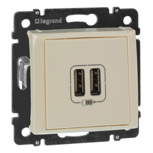 Розетка USB LeGrand Valena (774170) скрыт. IP20 слоновая кость накладка legrand