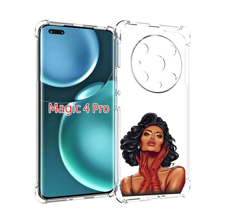 

Чехол MyPads мулатка-в-перчатках женский для Honor Magic4 Pro, Прозрачный, Tocco