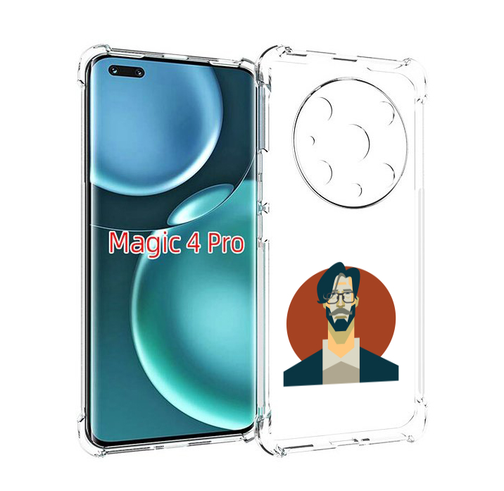 

Чехол MyPads мужичек-в-очках для Honor Magic4 Pro, Прозрачный, Tocco