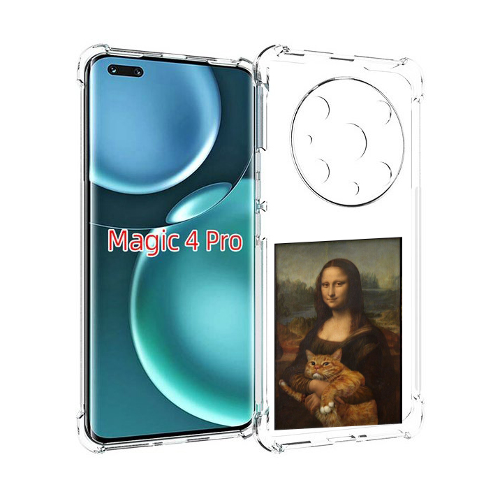 

Чехол MyPads монализа-с-котиком для Honor Magic4 Pro, Прозрачный, Tocco