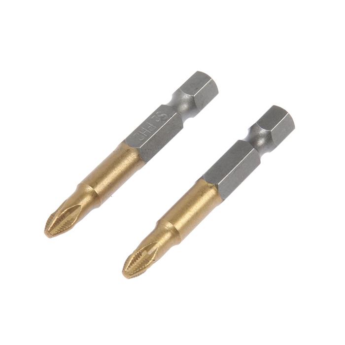 

Биты ТУНДРА, намагниченные, сталь S2, 58-60 HRC, TiN, PH2 х 50 мм, 2 шт.