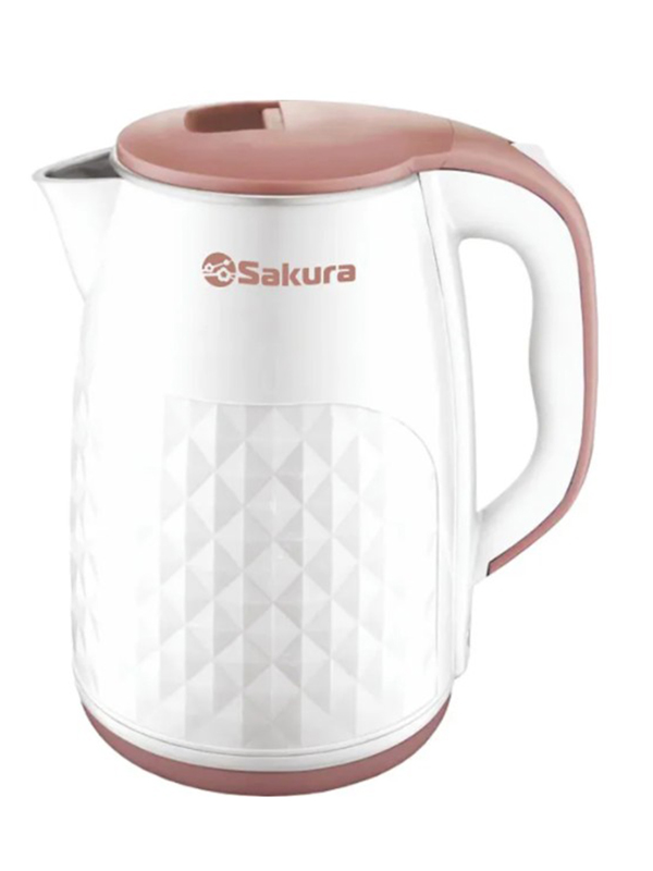 чайник электрический sakura sa 2732bk 1 7 л 2200 вт скрытый нагревательный элемент стекло Чайник электрический SAKURA SA-2165WBG 2.5 л бежевый, белый