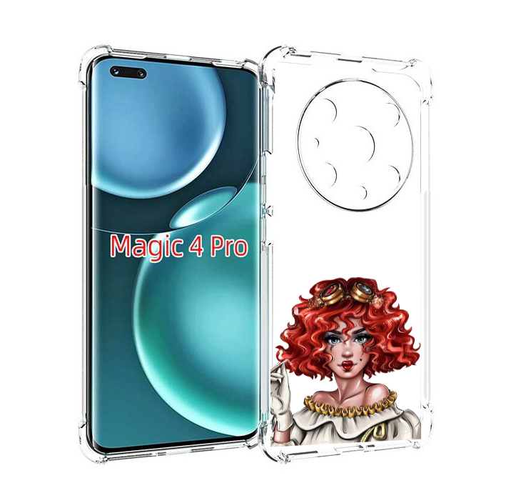 Чехол MyPads модель-в-сине-красных-очках женский для Honor Magic4 Pro