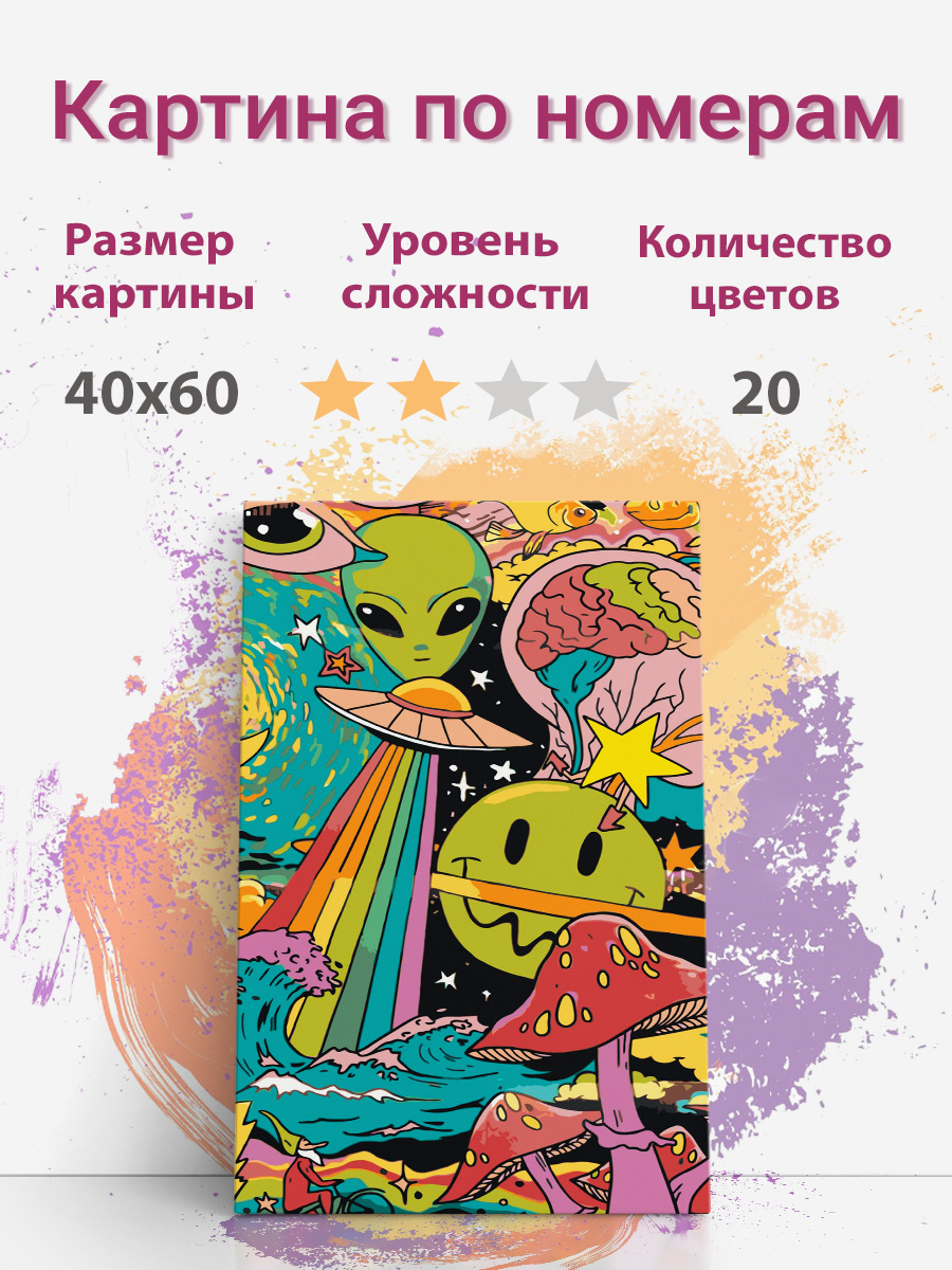 Картина по номерам Раскрасим сами Инопланетяне Космос Aliens2 холст 40х60