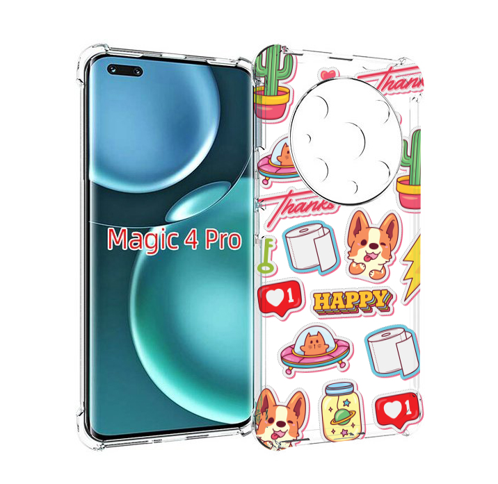 

Чехол MyPads милые-стикеры-корги для Honor Magic4 Pro, Прозрачный, Tocco