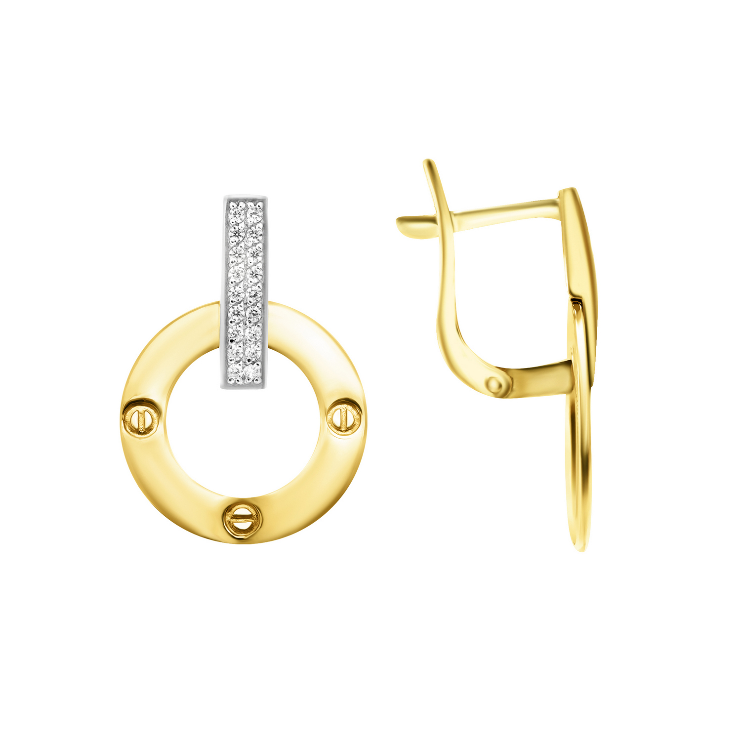 

Серьги из желтого золота ЯХОНТ Золотой 269490, фианит, 269490