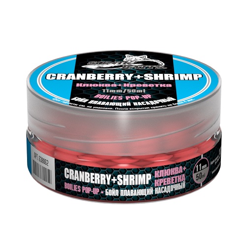 

Бойлы насад. плав. Sonik Baits CRENBERRY-SHRIMP Fluo Pop-ups 11мм 50мл