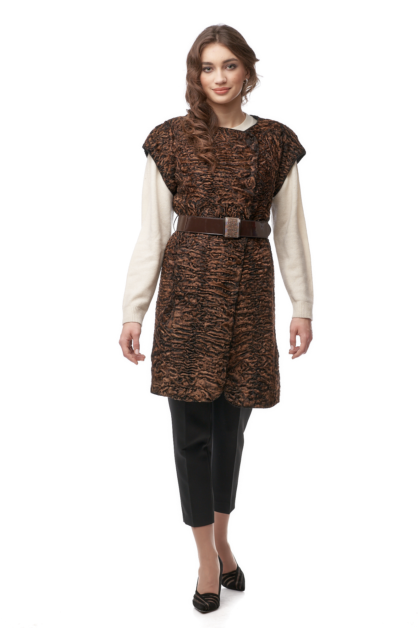 

Утепленный жилет женский МОСМЕХА 8010925 коричневый 44 RU, 8010925