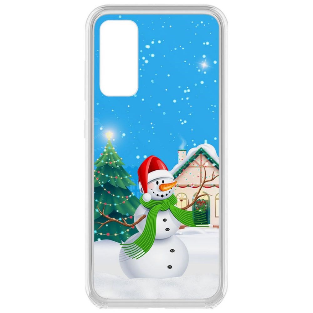 фото Чехол-накладка krutoff clear case снеговик для samsung galaxy s20 fe