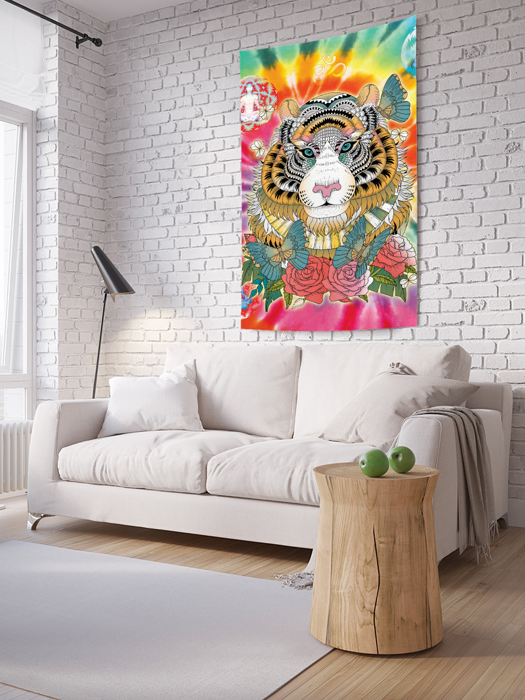

Вертикальное фотопанно на стену JoyArty Тай-дай и тигр 150x200 см, Тай-дай и тигр