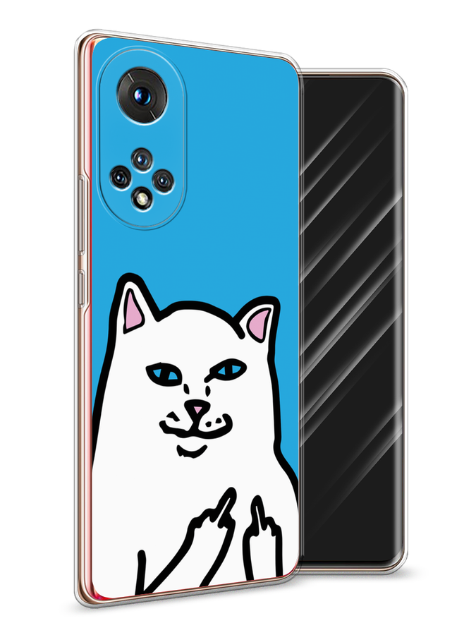 

Чехол Awog на Honor 50 "Кот жесть", Белый;голубой;черный, 6105450-9