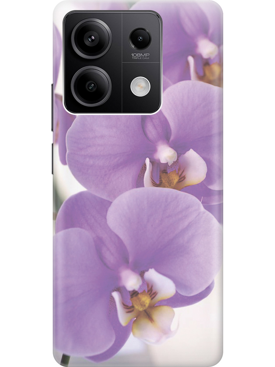 

Силиконовый чехол на Xiaomi Redmi Note 13 5g с рисунком "Сиреневые орхидеи", Фиолетовый;серый, 20012075
