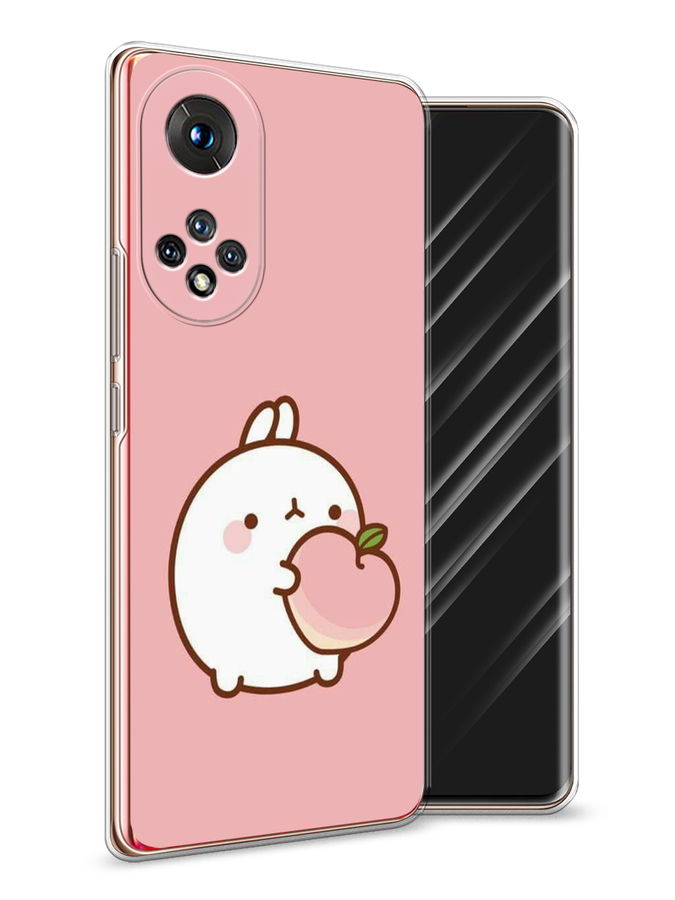 

Чехол Awog на Honor 50 "Кролик с персиком", Розовый;бежевый, 6105450-1